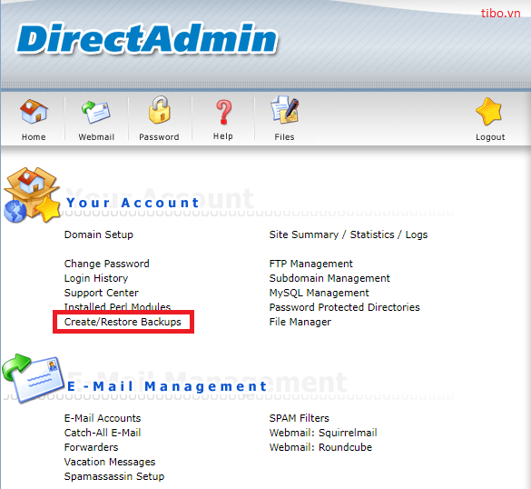 Backup và restore website sử dụng DirectAdmin