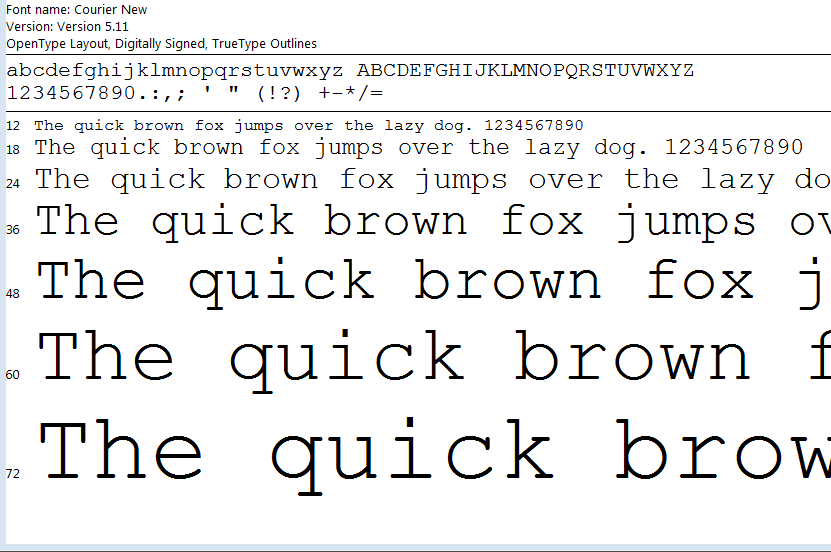 Font Courier New