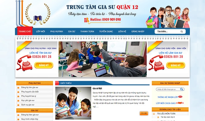 Website trung tâm gia sư