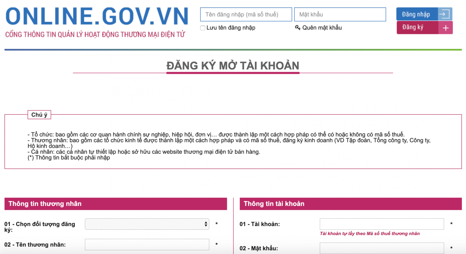 đăng ký website với Bộ Công Thương