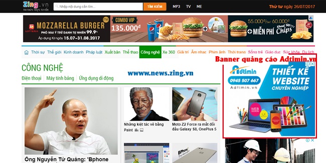 Cách lựa chọn vị trí và website đặt banner